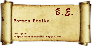 Borsos Etelka névjegykártya